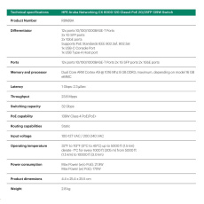 HPE Aruba Networking CX 6000 12G Class4 PoE 2G/2SFP 139W Switch HPE Aruba Networking CX 6000 12G Class4 PoE 2G/2SFP 139W Switch