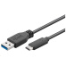 PremiumCord Kabel USB 3.1 konektor C/male - USB 3.0 A/male, černý, 2m