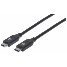 Manhattan USB-C kabel, USB 2.0, Male na Male, 480 Mbps, 5 A, 2m, černá