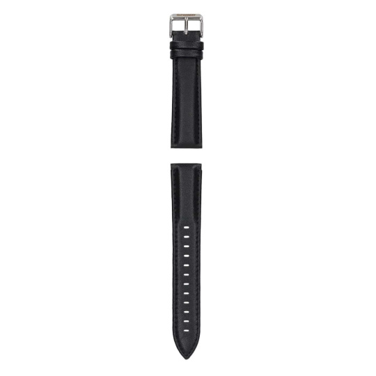 Garett univerzální řemínek 20 mm, černá kůže se stříbrným zapínáním