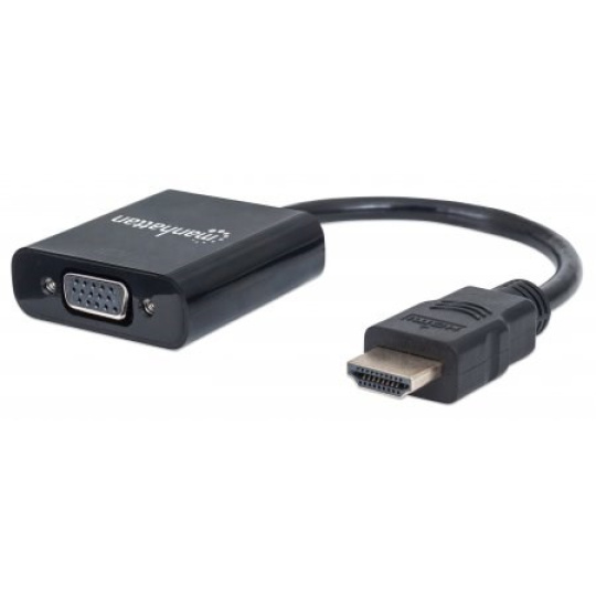 BAZAR - MANHATTAN převodník z HDMI na VGA (HDMI Male to VGA Female, black, Polybag) - Poškozený obal (Komplet) BAZAR - MANHATTAN převodník z HDMI na VGA (HDMI Male to VGA Female, black, Polybag) - Poškozený obal (Komplet)