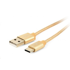 GEMBIRD Kabel USB na USB-C kabel (AM/CM), 1,8m, opletený, zlatý, blister