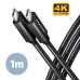 AXAGON BUCM32-CM10AB, SPEED+ kabel USB-C USB-C, 1m, USB 20Gbps, PD 100W 5A, 4k HD, ALU, oplet, černý