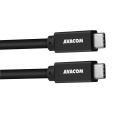 Datový a nabíjecí kabel USB Type-C - USB Type-C, 100cm, 60W E-Mark, černý