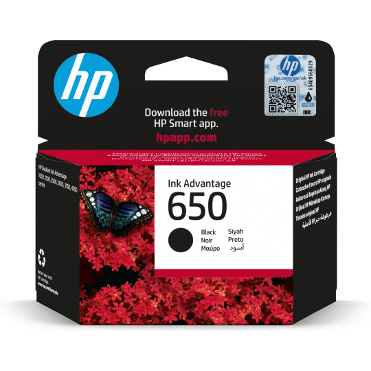 HP 650 Black Ink Cart, 6,5 ml, CZ101AE (360 pages)