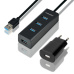 AXAGON HUE-S2BP, 4x USB 3.0 CHARGING hub, vč. AC adaptéru, kabel USB-A 1.2m