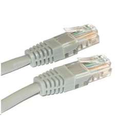Patch kabel Cat5E, UTP - 0,3m, šedý (prodej po 10 ks)