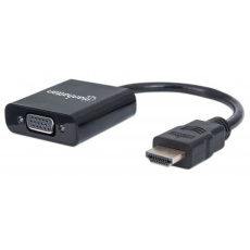 MANHATTAN převodník z HDMI na VGA (HDMI Male to VGA Female, black, Polybag)