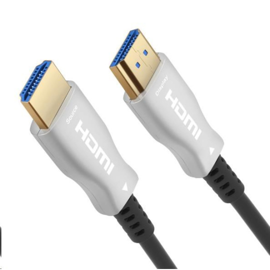 PREMIUMCORD Kabel optický fiber High Speed + Ethernet 4K@60Hz kabel, M/M, zlacené konektory, 7m