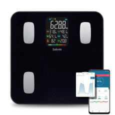 Salente MaxFit, chytrá osobní diagnostická fitness váha, Bluetooth, černá