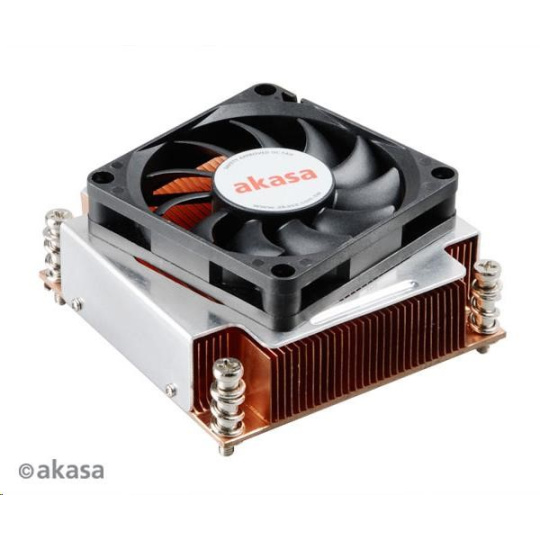 AKASA chladič CPU AK-CC6502BT01 pro Intel LGA 2011, měděné jádro, 70mm PWM ventilátor, pro 2U skříně