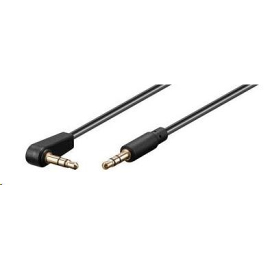 PREMIUMCORD Kabel Jack 3,5mm - 3,5mm konektor 90° M/M 0,5m