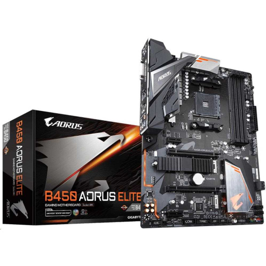 GIGABYTE MB Sc AM4 B450 AORUS ELITE, AMD B450, 4xDDR4, VGA