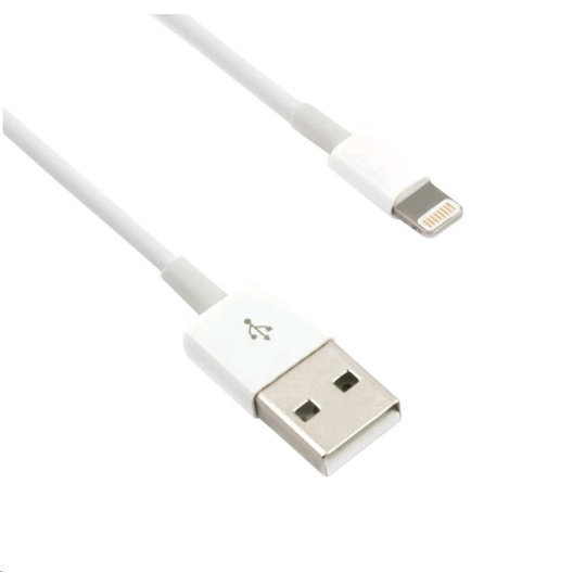 C-TECH kabel USB 2.0 Lightning (IP5 a vyšší) nabíjecí a synchronizační kabel, 2m, bílý