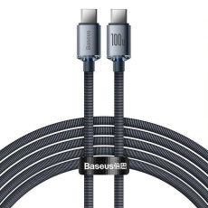 Baseus Crystal Shine Series nabíjecí / datový kabel USB-C / USB-C 100W 2m, černá - bulk