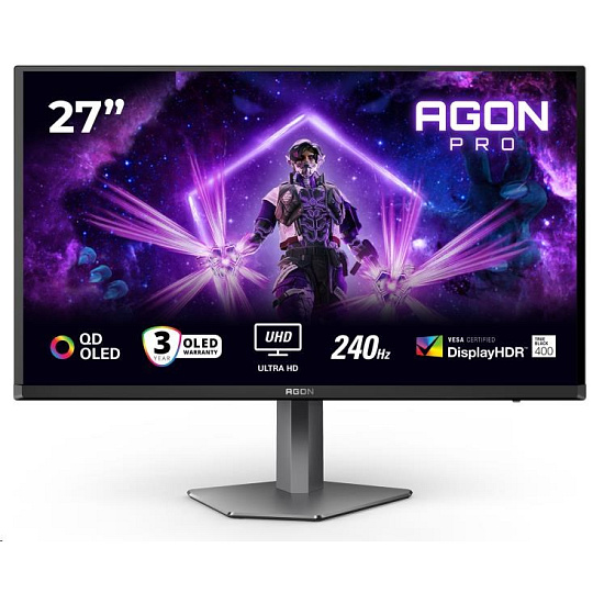 AOC MT 27" AG276UZD - 3840x2160,QD-OLED,240Hz,2xHDMI,1xDP,USBhub,USB-C,PD,Repro,Pivot AOC MT 27" AG276UZD - 3840x2160,QD-OLED,240Hz,2xHDMI,1xDP,USBhub,USB-C,PD,Repro,Pivot