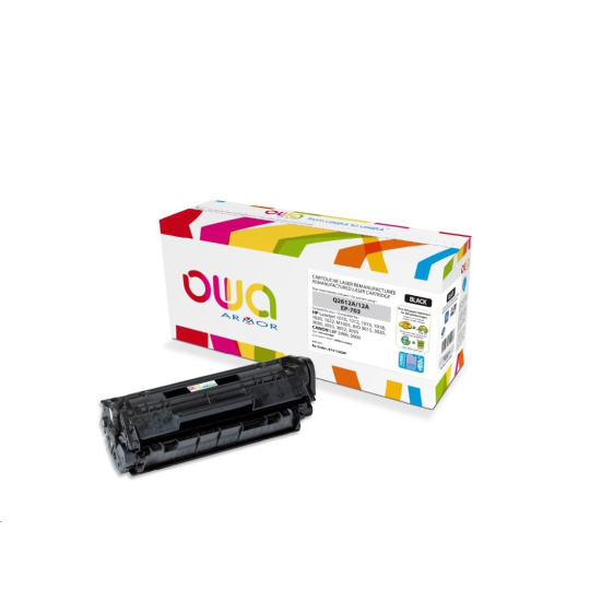 OWA Armor toner pro HP Laserjet 1010, 1012, 1015, 1020, 1022, 4000 Stran, Q2612A JUMBO, černá/black