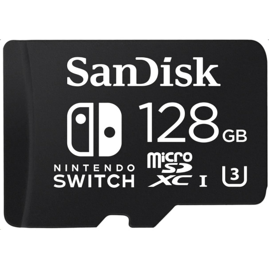 SanDisk MIcroSDXC karta 128GB for Nintendo Switch (R:100/W:90 MB/s, UHS-I, V30, U3, C10, A1) licensed Product