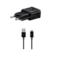Samsung 15W Cestovní nabíječka + microUSB Datový Kabel Black (OOB Bulk)