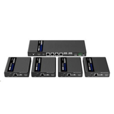 PremiumCord HDMI 1-4 splitter+extender po CAT6/6a/7, UHD 4K@60Hz až na 70m