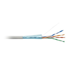 FTP kabel LYNX, Cat6, drát, PVC, Dca, šedý, 305m cívka