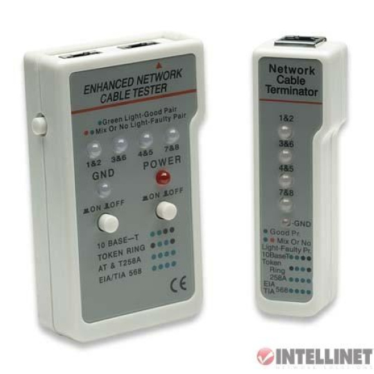 Intellinet Cable Tester, Multifunction RJ45/RJ11