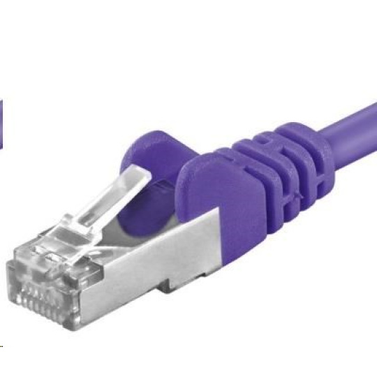 PREMIUMCORD Patch kabel CAT6a S-FTP, RJ45-RJ45, AWG 26/7 3m fialová