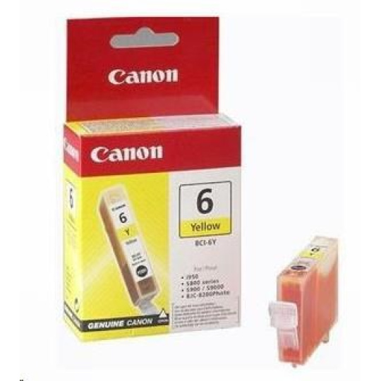 Canon CARTRIDGE BCI-6Y žlutá pro i560, i865, i905, i9100, i950, i965, i990, i9950, MP-750, MP-760, MP-780 (280 str.)