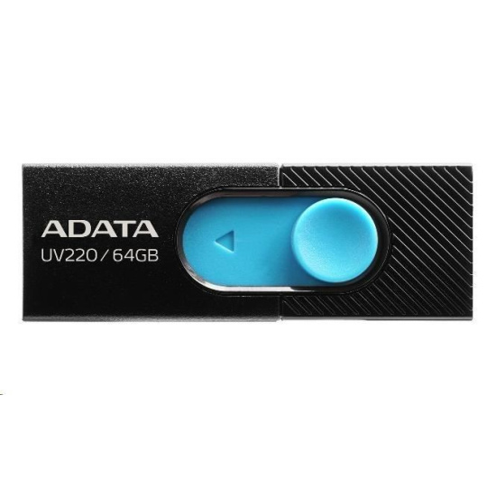 ADATA Flash Disk 64GB UV220, USB 2.0 Dash Drive, černá/modrá