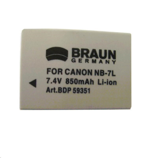 Braun akumulátor CANON NB-7L, 850mAh