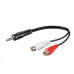 PREMIUMCORD Kabel audio 3,5mm Jack - 2x Cinch 20cm (M/F, stereo)