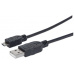 MANHATTAN Kabel propojovací USB 2.0  A Male / Micro-B Male, 1.8m, černý