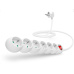 CONNECT IT prodlužovací kabel 230 V, 6 zásuvek, 2 m, s vypínačem (bílý)
