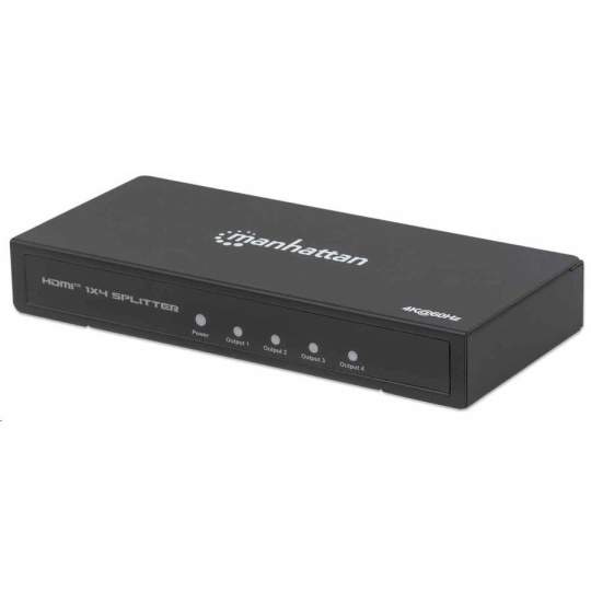 Manhattan HDMI rozdělovač, 4K 4-Port HDMI Splitter, 4K@60Hz, AC Powered, černá