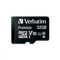 VERBATIM MicroSDHC karta 32GB Premium, U1 + SD adaptér