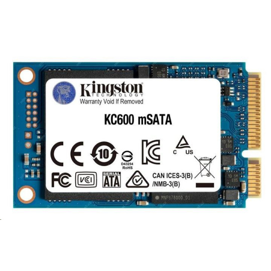 Kingston SSD 1TB (1024GB) KC600 SATA3 mSATA (R:550, W:500MB/s)