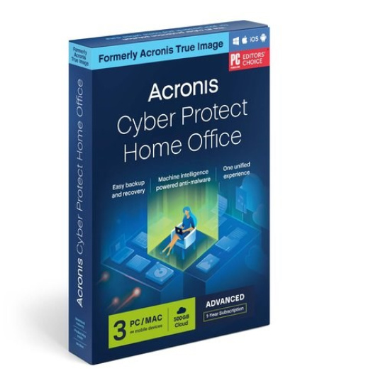 Acronis Cyber Protect Home Office Advanced Subscription 3 Computers + 500 GB Acronis Cloud Storage - 1 year subscription