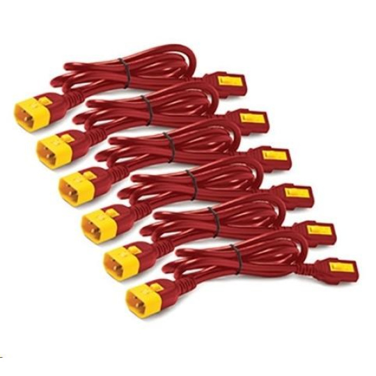 APC Power Cord Kit (6 ks), Locking, C13 to C14, 1.8m, Red