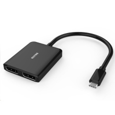 PREMIUMCORD MST Adaptér USB3.1 typ-C - 2x DisplayPort, rozšíření+zrcadlení+2 obrazy, 4K*2K@30Hz