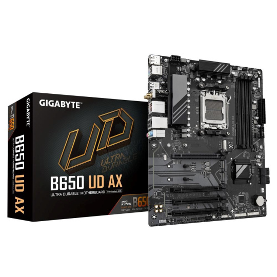 GIGABYTE MB Sc AM5 B650 UD AX, AMD B650, 4xDDR5, 1xDP, 1xHDMI, WiFi