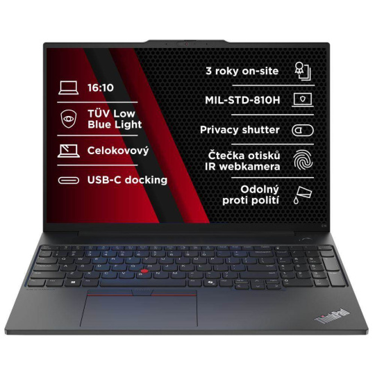 LENOVO NTB ThinkPad E16 AMD G2 - Ryzen7 7735HS,16" WUXGA,16GB,512SSD,FHD+IRcam,W11P