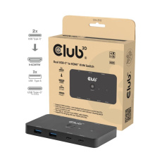 Club3D KVM Switch, 2xUSB-C na HDMI, 4K60Hz, PD 100W Club3D KVM Switch, 2xUSB-C na HDMI, 4K60Hz, PD 100W