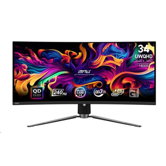 MSI LCD MPG 341CQPX QD-OLED, 34.18", 3440x1440, QD-OLED, 0,03ms, VESA 100x100, Black MSI LCD MPG 341CQPX QD-OLED, 34.18", 3440x1440, QD-OLED, 0,03ms, VESA 100x100, Black
